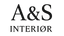 Black text 'A&S INTERIØR' on a white background