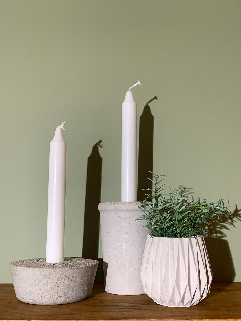 Røff lysestake, kronelys - betong