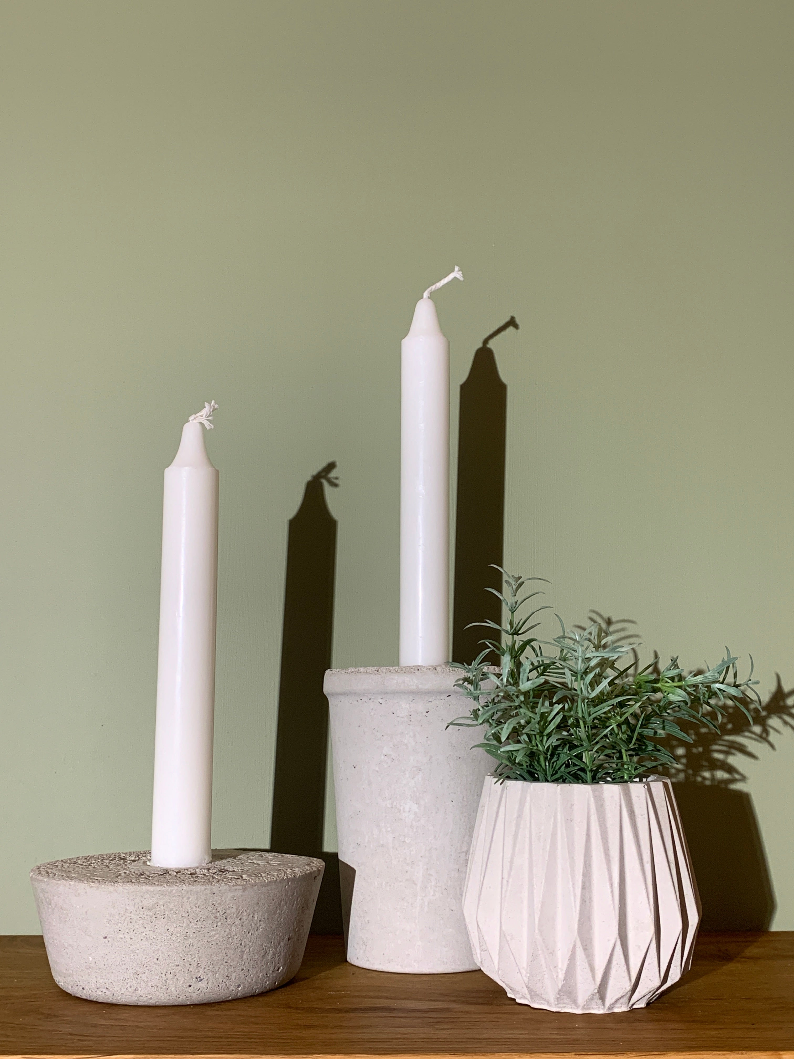 Røff lysestake, kronelys - betong